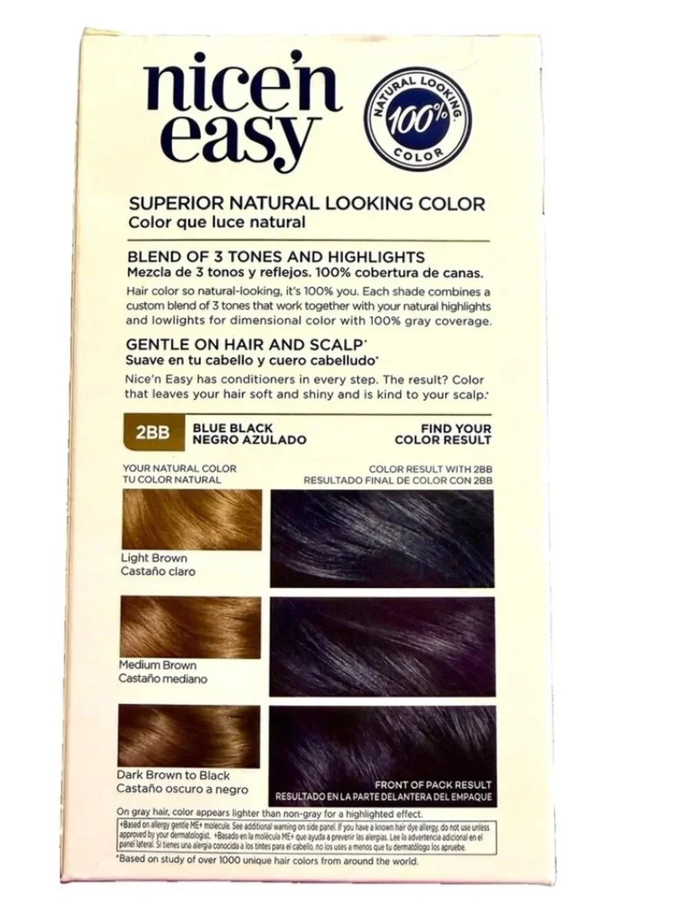 2pc Clairol Nice 'N Easy Permanent 2BB Blue Black Hair Color New Sealed Boxes